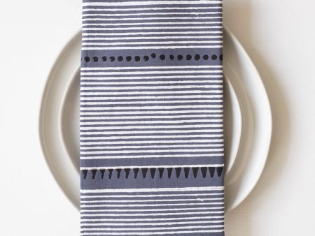 Laya Blue Block Printed Napkins - set of 4 Supply