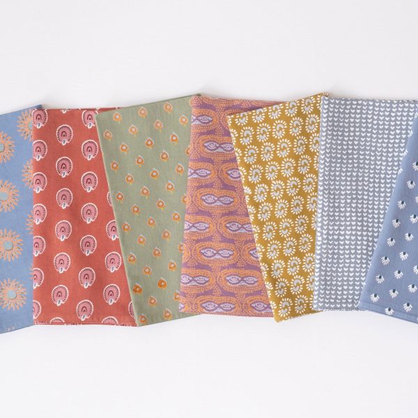 Peacock Dark Terracotta Block Printed Napkins - set of 4 on Sale