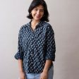 PRE-ORDER Pali Top- Rosa Navy in Cotton Linen Supply