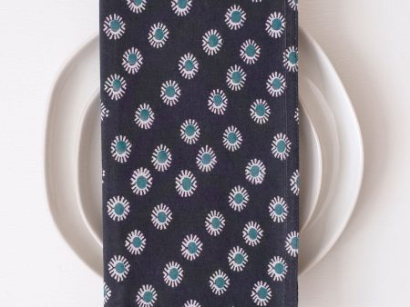 Rosa Navy Block Printed Napkins - set of 4 Discount