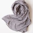 Dark Gray White Dot Block Printed Scarf Online Sale