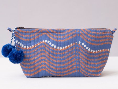 Waves Royal Block Printed Makeup Pouch Cheap