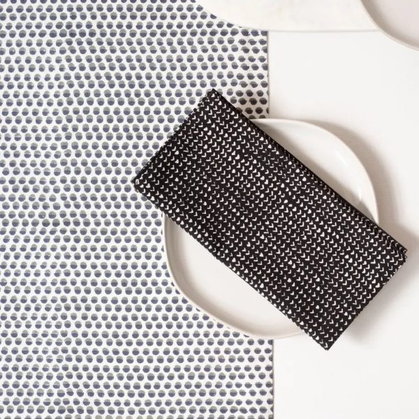 Beckett Midnight Block Printed Napkins - set of 4 Online now