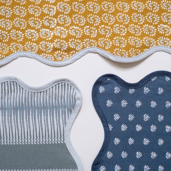 Aja Navy Block Printed Table Runner Online Sale