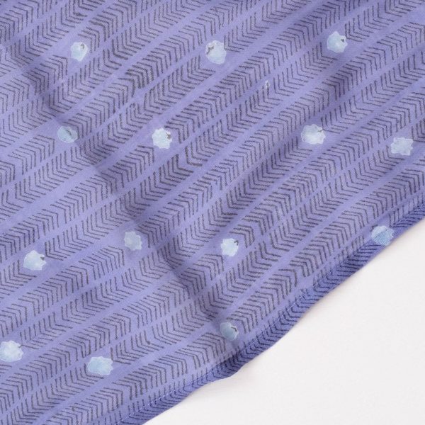 Herringbone Spot Royal Block Printed Scarf Online Hot Sale