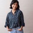 PRE-ORDER Pali Top- Rosa Navy in Cotton Linen Supply