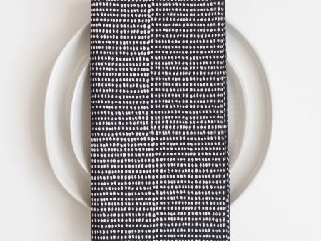 Tiny Dot Midnight Block Printed Napkins - set of 4 Online now