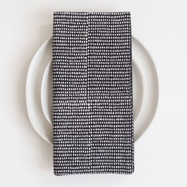 Tiny Dot Midnight Block Printed Napkins - set of 4 Online now