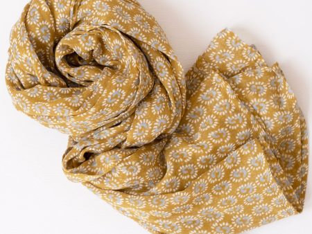 Sunburst Dark Honey Block Printed Scarf Supply