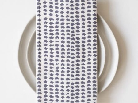 Charcoal Dot Block Printed Napkins - set of 4 Supply