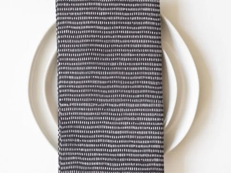 Alice Stripes Midnight Block Printed Napkins - set of 4 Online Hot Sale