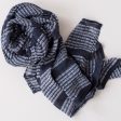 Dolbi Navy Block Printed Scarf on Sale