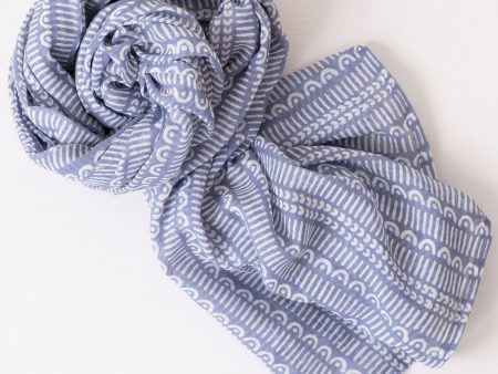 Javie Cloud Block Printed Scarf Fashion