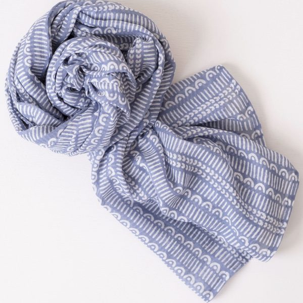 Javie Cloud Block Printed Scarf Fashion