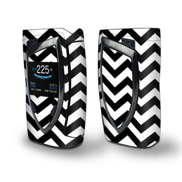 Skin Decal Vinyl Wrap for Smok Devilkin Kit 225w Vape (includes TFV12 Prince Tank Skins) skins cover   Black Chevron Fashion