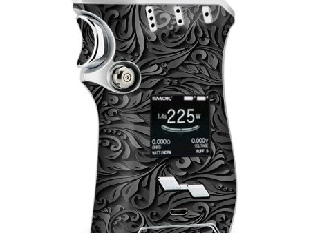 Black Flowers Floral Pattern Smok Mag kit Skin For Sale