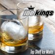 Ice Kings - Cocktail Large King Size Ice Cube Molds (2-pack) Square 2.1  and Round Ice Balls Whiskey, Bourbon, Old Fashion, Party Fun For Sale