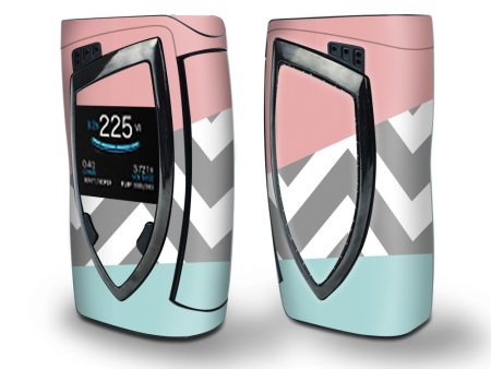 Skin Decal Vinyl Wrap for Smok Devilkin Kit 225w Vape (includes TFV12 Prince Tank Skins) skins cover   Pink Teal Gray Chevron pattern Hot on Sale