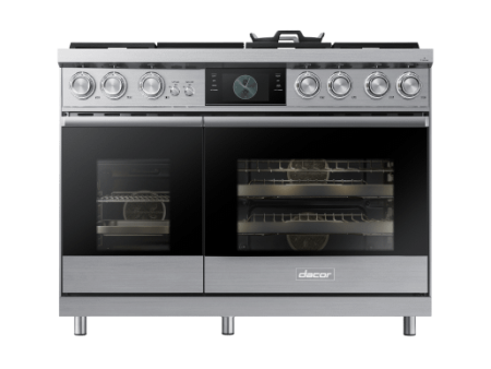 48  Pro Dual-Fuel Steam Range, Silver Stainless Steel, Natural Gas & Liquid Propane Online now