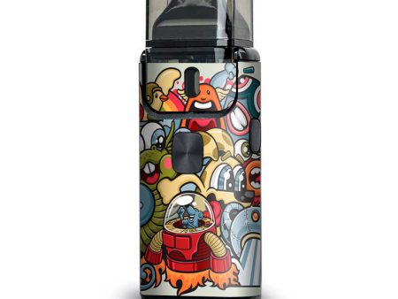 Aliens Cartoon Collage Sticker  Aspire Breeze 2 Skin For Cheap