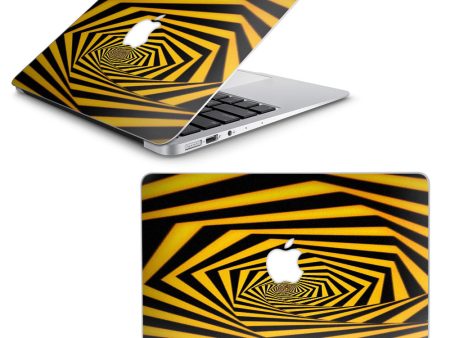 Black Yellow Trippy Pattern Macbook Air 11  A1370 A1465 Skin Online