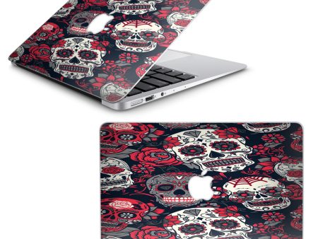 Sugar Skulls Red Black Dia De Los Macbook Air 11  A1370 A1465 Skin For Cheap