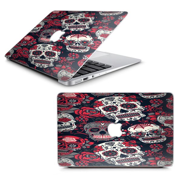 Sugar Skulls Red Black Dia De Los Macbook Air 11  A1370 A1465 Skin For Cheap