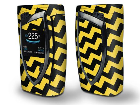 Skin Decal Vinyl Wrap for Smok Devilkin Kit 225w Vape (includes TFV12 Prince Tank Skins) skins cover   Yellow and Black Chevron Online Sale