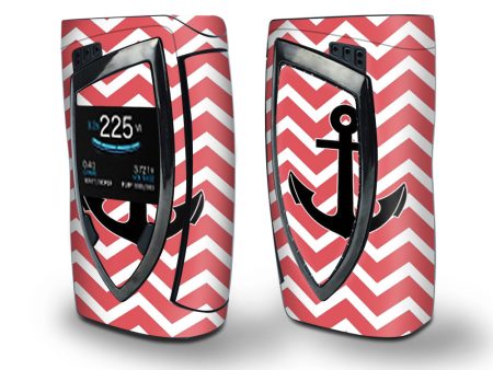 Skin Decal Vinyl Wrap for Smok Devilkin Kit 225w Vape (includes TFV12 Prince Tank Skins) skins cover   Chevron with Black Anchor Supply