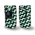 Skin Decal Vinyl Wrap for Smok Devilkin Kit 225w Vape (includes TFV12 Prince Tank Skins) skins cover   Teal and Black Chevron Fashion