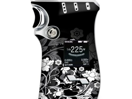 Black Floral Pattern Smok Mag kit Skin Cheap