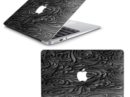 Black Flowers Floral Pattern Macbook Air 11  A1370 A1465 Skin Hot on Sale