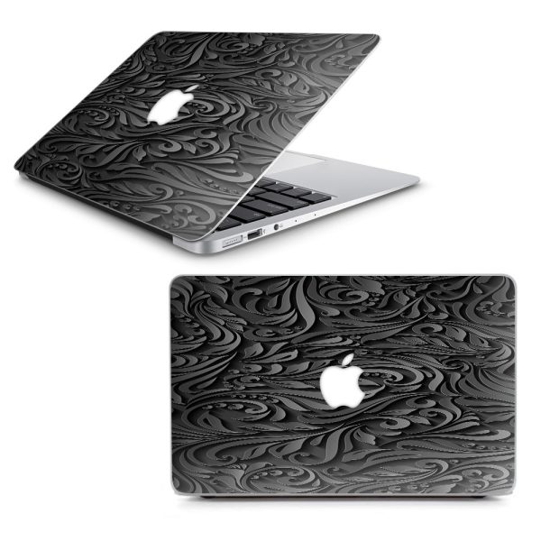 Black Flowers Floral Pattern Macbook Air 11  A1370 A1465 Skin Hot on Sale