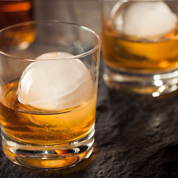 Ice Kings - Cocktail Large King Size Ice Cube Molds (2-pack) Square 2.1  and Round Ice Balls Whiskey, Bourbon, Old Fashion, Party Fun For Sale